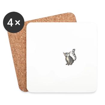 Lemur monkey funny cute sifakas madagascar love - Coasters (set of 4) - white - Front