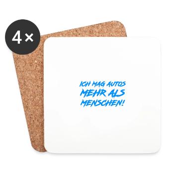 Ich mag Autos mehr als Menschen - Untersetzer (4er-Set) - Weiß - Vorne