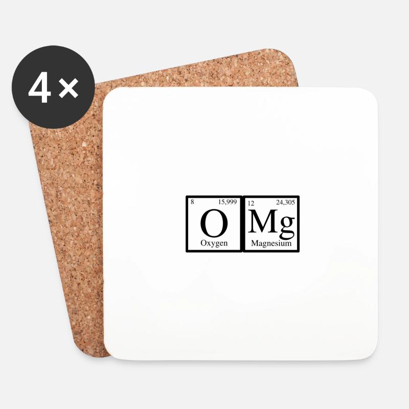 OMG - Oxygen & Magnesium - Untersetzer (4er-Set) - Weiß