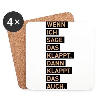 Das Klappt - Untersetzer (4er-Set) - Weiß - Vorne