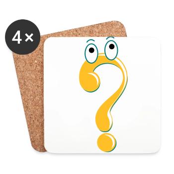 Fragezeichen Figur Symbol Idee Geschenk Comic - Untersetzer (4er-Set) - Weiß - Vorne