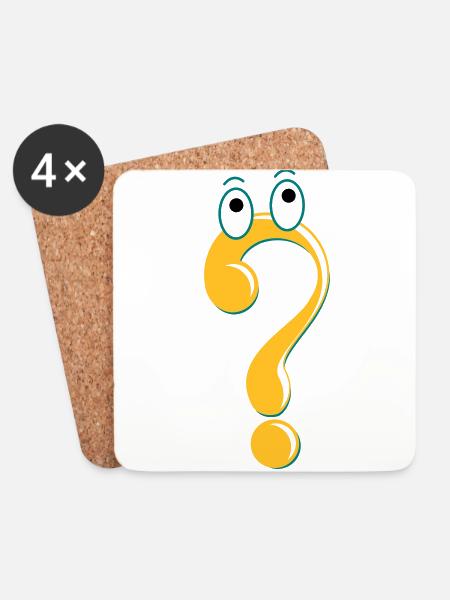Question mark figure icon idea gift cartoon - Coasters (set of 4) - white