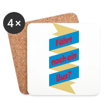 Fährt Bus Schriftzug Motto Motiv farbig Geschenk - Untersetzer (4er-Set) - Weiß - Vorne
