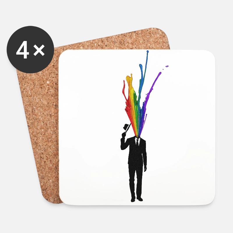 kreativer Geschäftsmann Regenbogen Splatter - Untersetzer (4er-Set) - Weiß