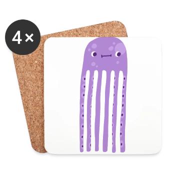 octopus - Coasters (set of 4) - white - Front