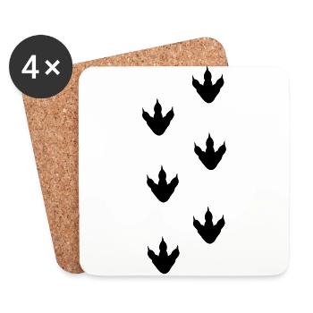 Dinosaurierabdruck, Dinosaurierspuren - Coasters (set of 4) - white - Front