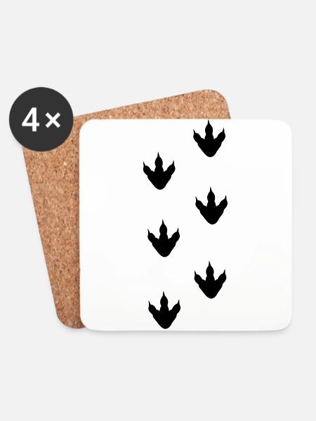 Dinosaurierabdruck, Dinosaurierspuren - Coasters (set of 4) - white