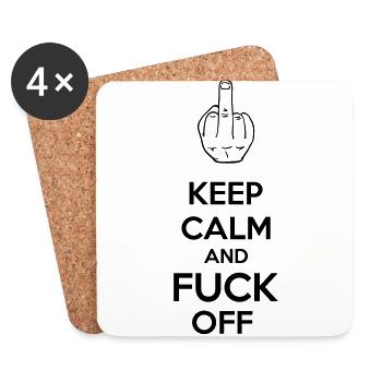 Keep Calm And Fuck Off - Coasters (set of 4) - white - Front