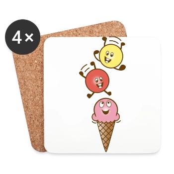 Eis - Untersetzer (4er-Set) - Weiß - Vorne