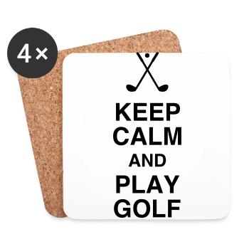 Golf - Sport - Golfer - Club - Green - Game - Play - Untersetzer (4er-Set) - Weiß - Vorne