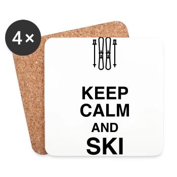 Skifahren Skifahrer Sport Ski Spieler - Untersetzer (4er-Set) - Weiß - Vorne