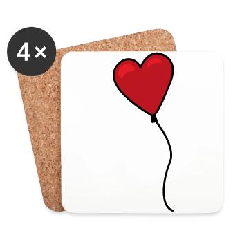 Heart balloon - Coasters (set of 4) - white - Front