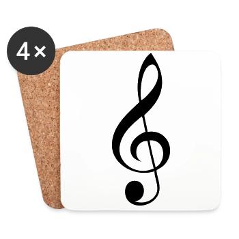 G-Clef - Dessous de verre (lot de 4) - blanc - Devant