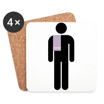 Guide de l'auto-stoppeur de protéger - Dessous de verre (lot de 4) - blanc - Devant