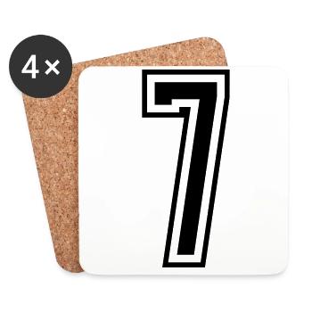 7 Zahl nummer - Untersetzer (4er-Set) - Weiß - Vorne