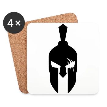 Spartaner Helm - Untersetzer (4er-Set) - Weiß - Vorne