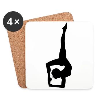 Dynamic yoga silhouette - Coasters (set of 4) - white - Front