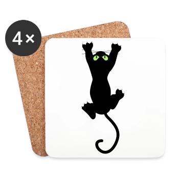 Cat fun - Dessous de verre (lot de 4) - blanc - Devant