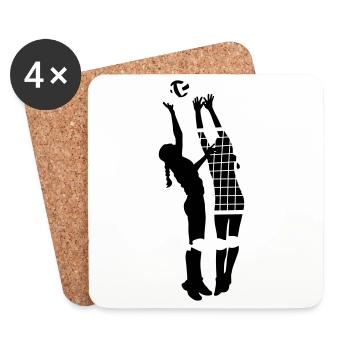 volley-ball - Dessous de verre (lot de 4) - blanc - Devant
