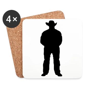 Chevaux,cheval,équitation,poney,cowboy,trot,galop - Dessous de verre (lot de 4) - blanc - Devant