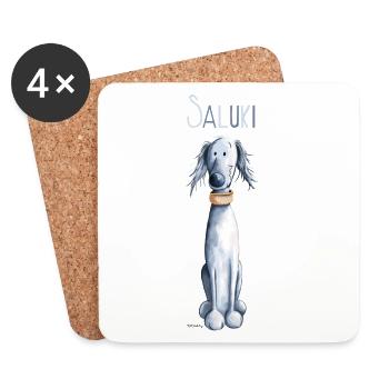 Lévrier persan - Saluki - Chien - Chiens - Dessous de verre (lot de 4) - blanc - Devant