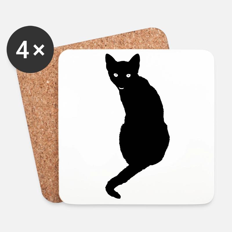 Katze Kätzchen Katzenshirt Geschenk Weihnachten - Untersetzer (4er-Set) - Weiß