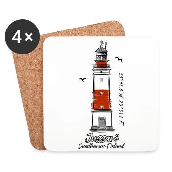 JUSSARÖ LIGHTHOUSE Marine textiles and gifts - Coasters (set of 4) - white - Front