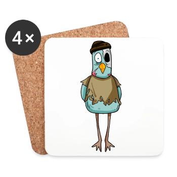 Zombie Seagull - Coasters (set of 4) - white - Front