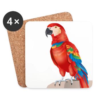 Macaw - Coasters (set of 4) - white - Front