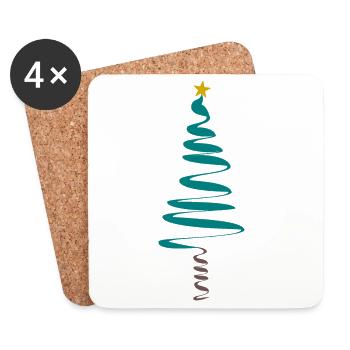 WEIHNACHTEN. FROHE WEIHNACHTEN. FROHE WEIHNACHTEN. NEUJAHR - Untersetzer (4er-Set) - Weiß - Vorne