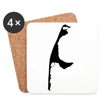 Contour Sylt noir - Dessous de verre (lot de 4) - blanc - Devant