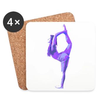 Yoga | Shiva's Dance Posture - Coasters (set of 4) - white - Front