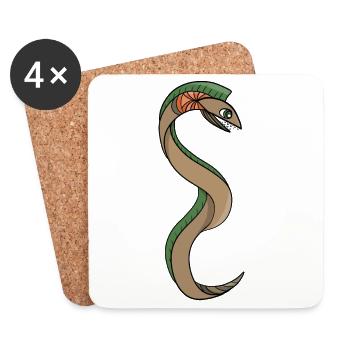 A Snake with sharp teeth - Coasters (set of 4) - white - Front