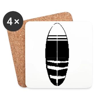 Surfboard Pixel - Coasters (set of 4) - white - Front