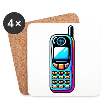 90s Phones - We Had Snake, No Apps - Coasters (set of 4) - white - Front