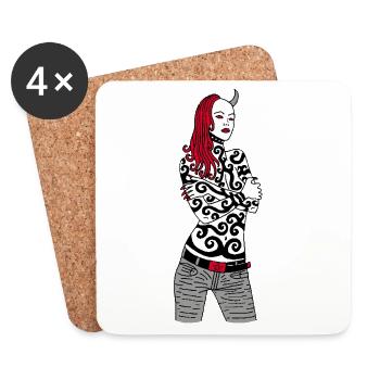 Demon Woman - Coasters (set of 4) - white - Front