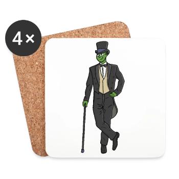 Extraterrestre en costume - Dessous de verre (lot de 4) - blanc - Devant