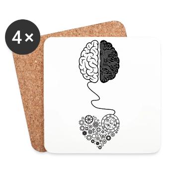 Biomechanical Brain Circuit Design - Coasters (set of 4) - white - Front