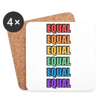 Rainbow Equal  - Coasters (set of 4) - white - Front