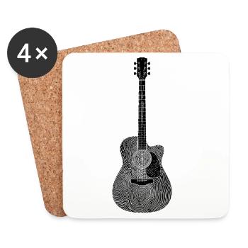 Proud Guitarist Musician Guitar - Coasters (set of 4) - white - Front