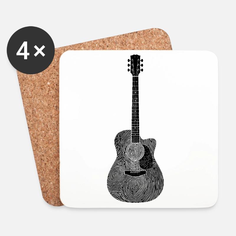 Stolzer Gitarrist Musiker Gitarre - Untersetzer (4er-Set) - Weiß