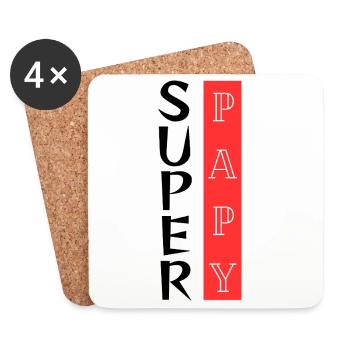 Super Grandpa, originelles Geschenk für Opa - Untersetzer (4er-Set) - Weiß - Vorne