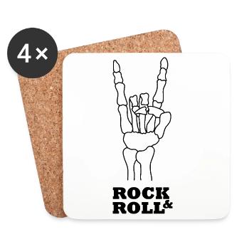 Rockhand Symbol Shirt - Untersetzer (4er-Set) - Weiß - Vorne