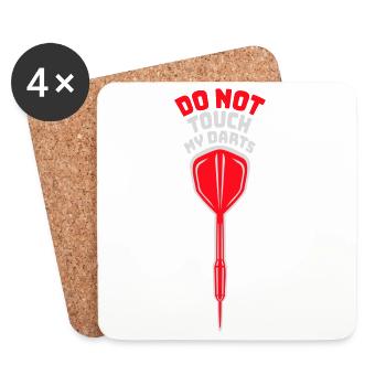 Do Not Touch My Darts Warning Darts Player Humor - Coasters (set of 4) - white - Front