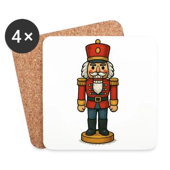 Nussknacker Soldat Comic - Untersetzer (4er-Set) - Weiß - Vorne