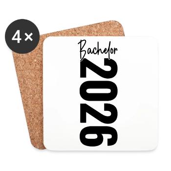 Bachelor 2026 - Untersetzer (4er-Set) - Weiß - Vorne