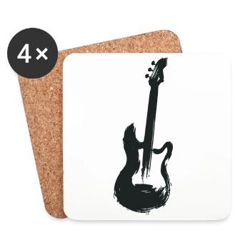 Elektrogitarre - Untersetzer (4er-Set) - Weiß - Vorne