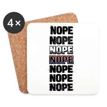 Nope Neon Glitch Text Stack - Coasters (set of 4) - white - Front