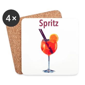 Spritz Glas Illustration - Untersetzer (4er-Set) - Weiß - Vorne