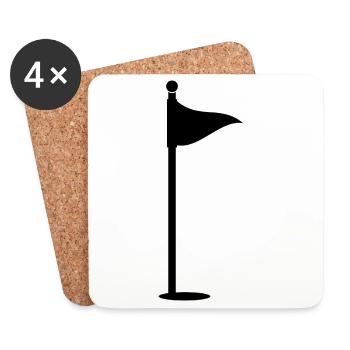 Golf flag - Coasters (set of 4) - white - Front